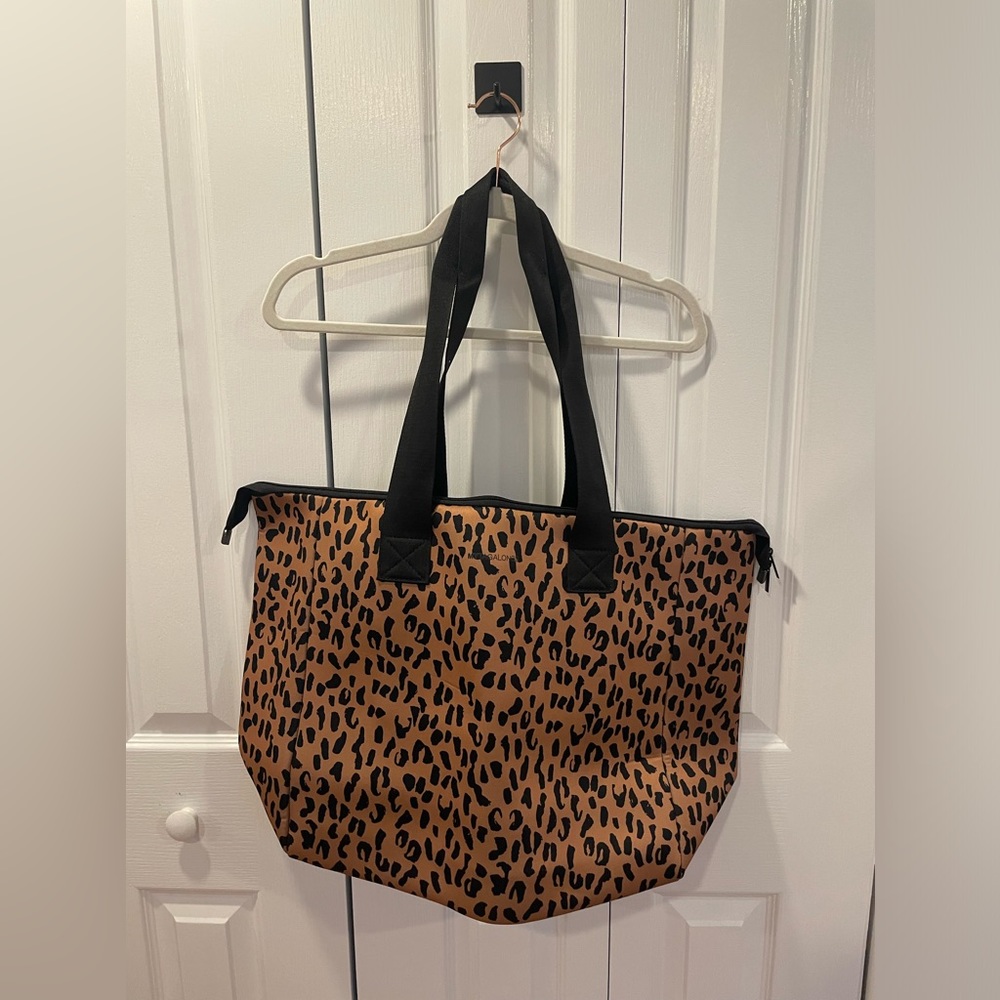 neoprene leopard tote/travel bag